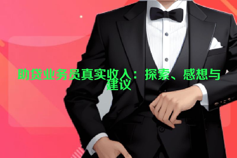 助贷业务员真实收入：探索、感想与建议