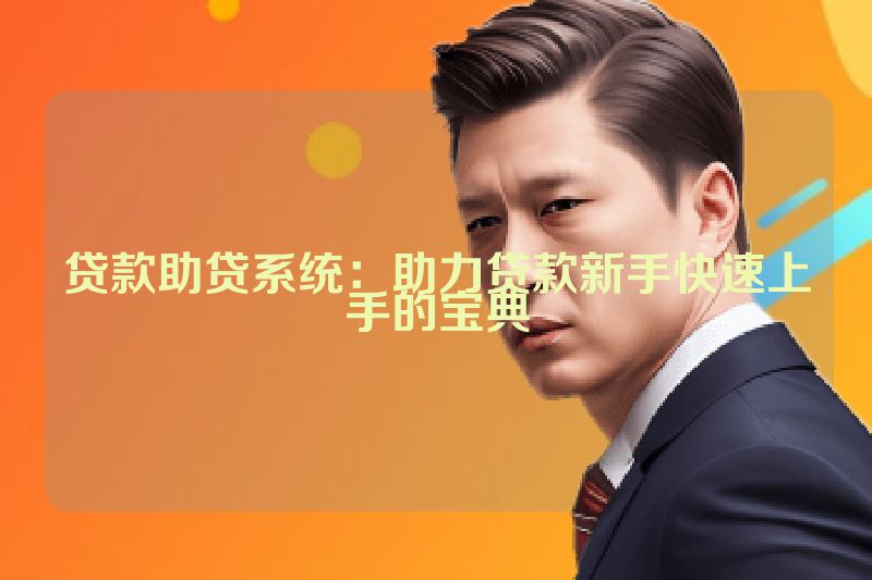 贷款助贷系统：助力贷款新手快速上手的宝典