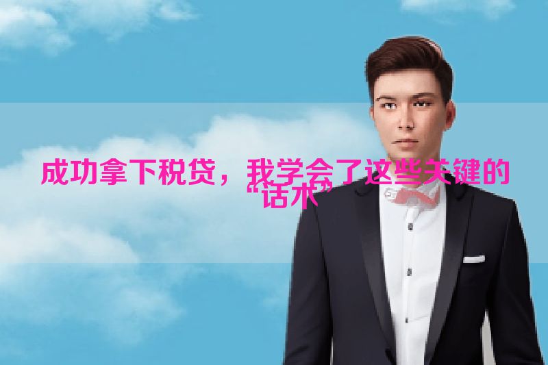 成功拿下税贷，我学会了这些关键的“话术”