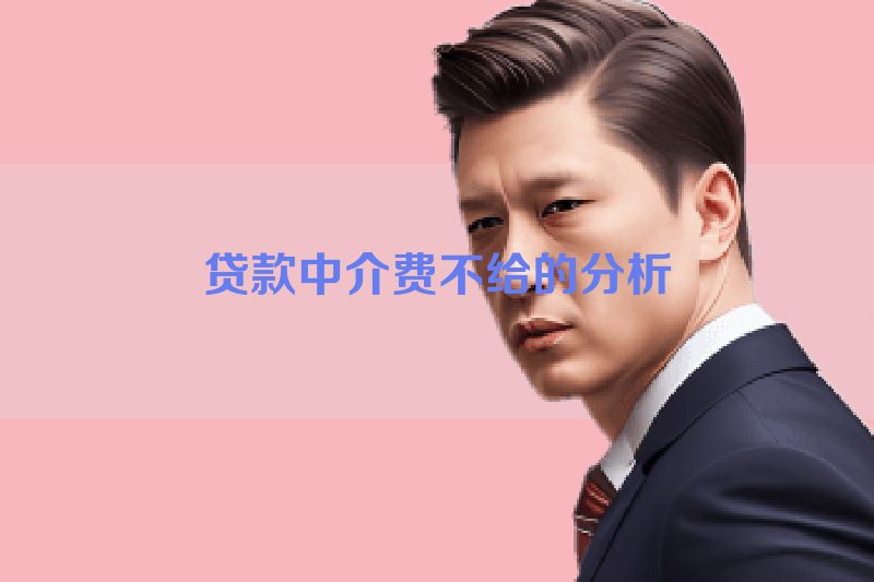 贷款中介费不给的分析