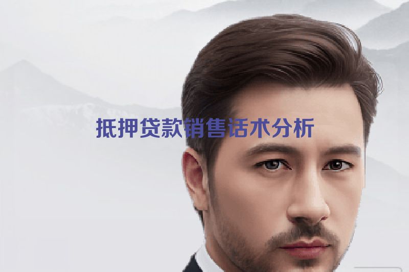 抵押贷款销售话术分析