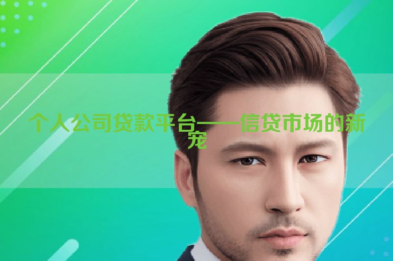 个人公司贷款平台——信贷市场的新宠