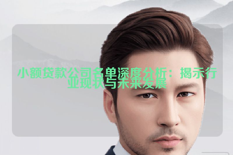 小额贷款公司名单深度分析：揭示行业现状与未来发展