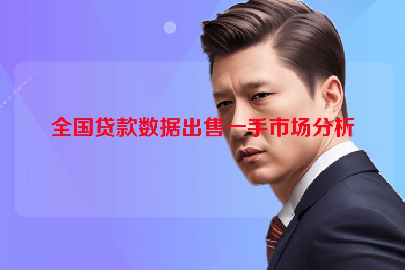 全国贷款数据出售一手市场分析