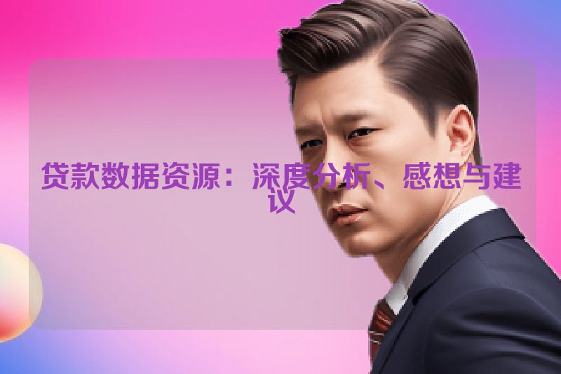 贷款数据资源：深度分析、感想与建议