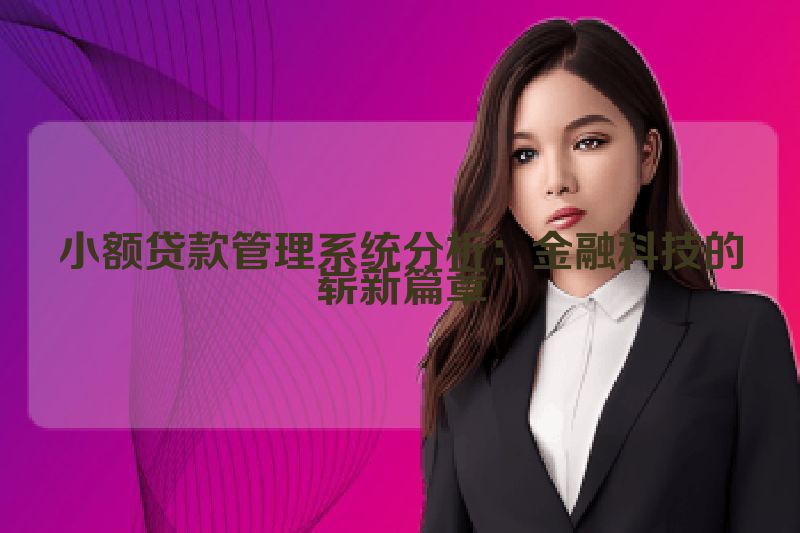 小额贷款管理系统分析：金融科技的崭新篇章