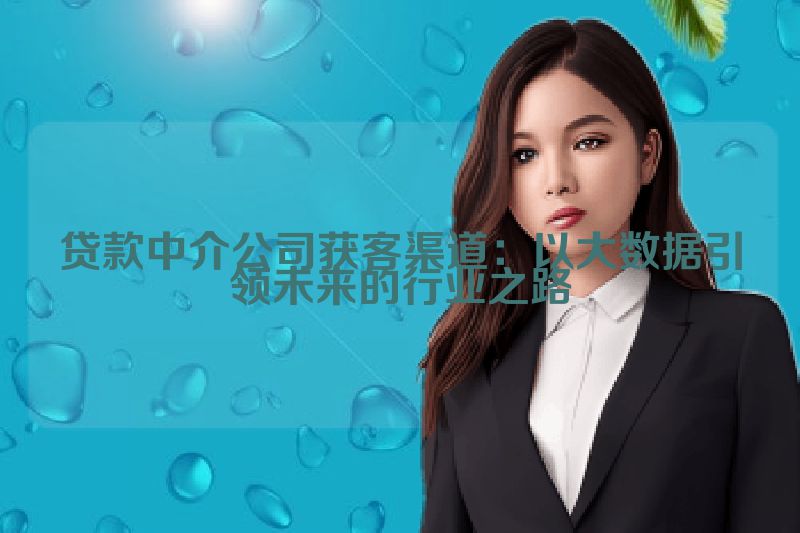 贷款中介公司获客渠道：以大数据引领未来的行业之路