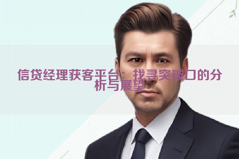 信贷经理获客平台：找寻突破口的分析与展望