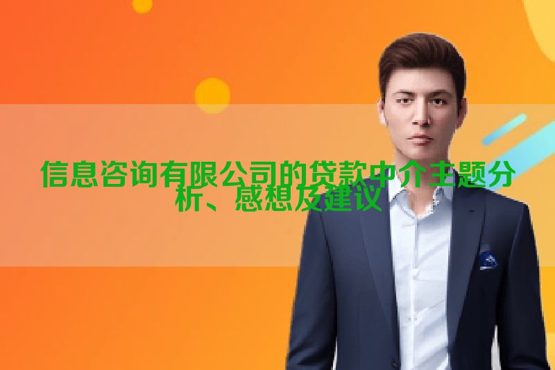 信息咨询有限公司的贷款中介主题分析、感想及建议