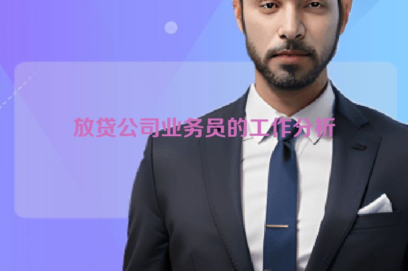 放贷公司业务员的工作分析