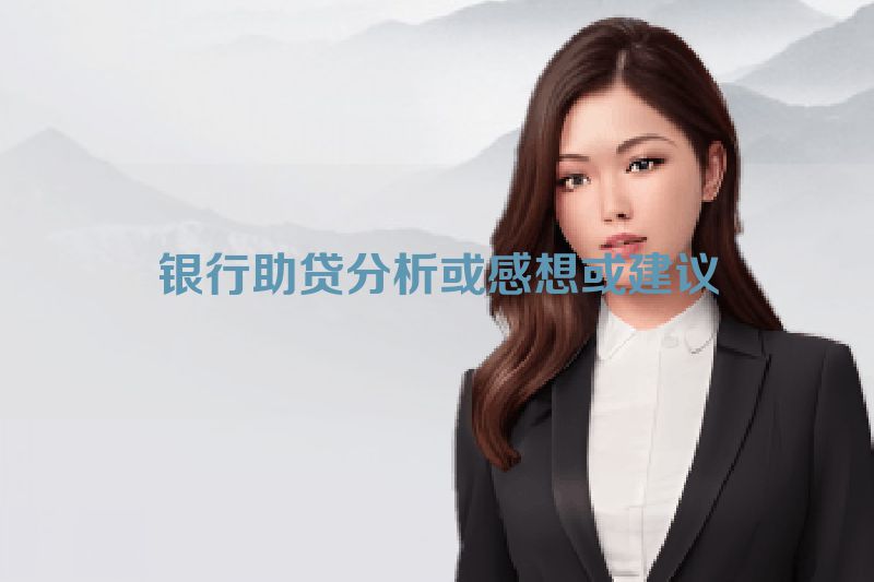 银行助贷分析或感想或建议