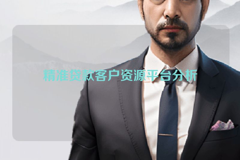 精准贷款客户资源平台分析